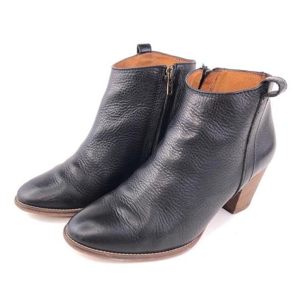 Madewell The Billie Black Leather Ankle Booties 7 - Picture 3 of 16